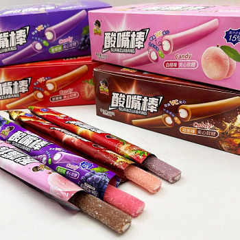 Мармелад жевательный "Бэнг" с кислой начинкой внутри "Виноград" 15гр 1шт/40уп